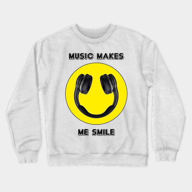 Music makes a smile - white ed Crewneck Sweatshirt by Acinony